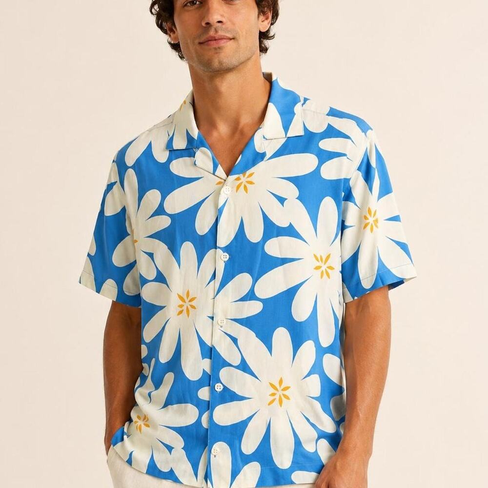 Original use blue floral button up